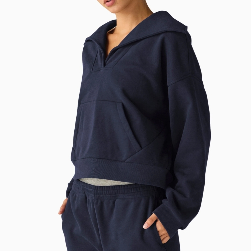 Beyond Yoga Street Smart Pullover after Dark Collar Sweatshirt Active